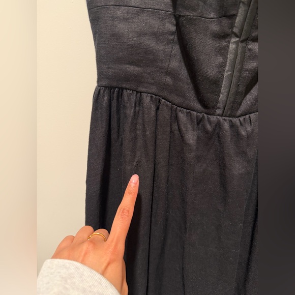 NWT Reformation Tagliatelle Linen Dress in Black - Picture 8 of 13